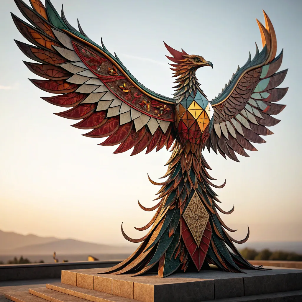 Geometric phoenix design for Catherine